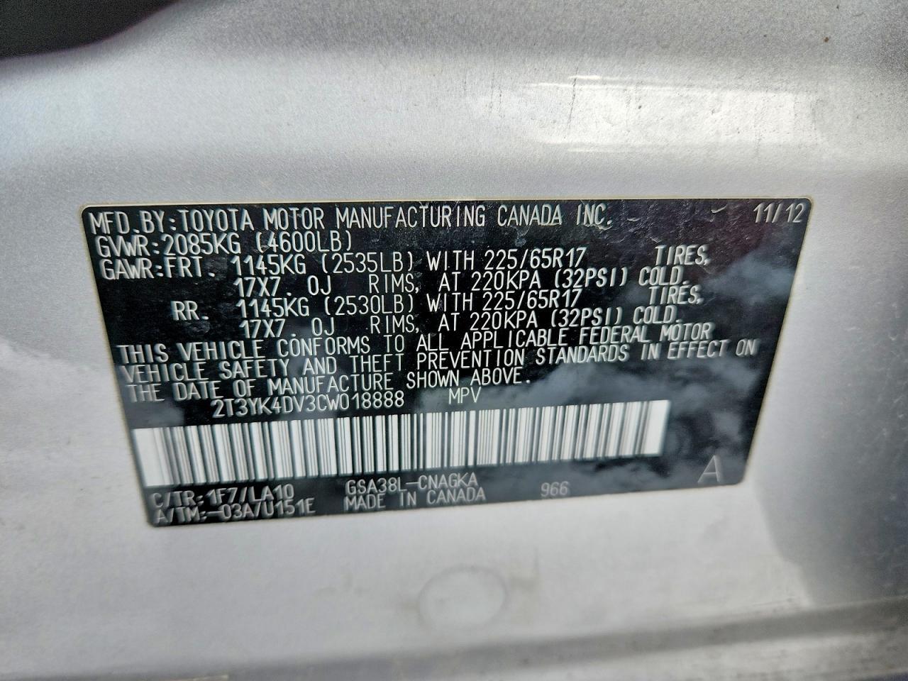 2012 TOYOTA RAV4