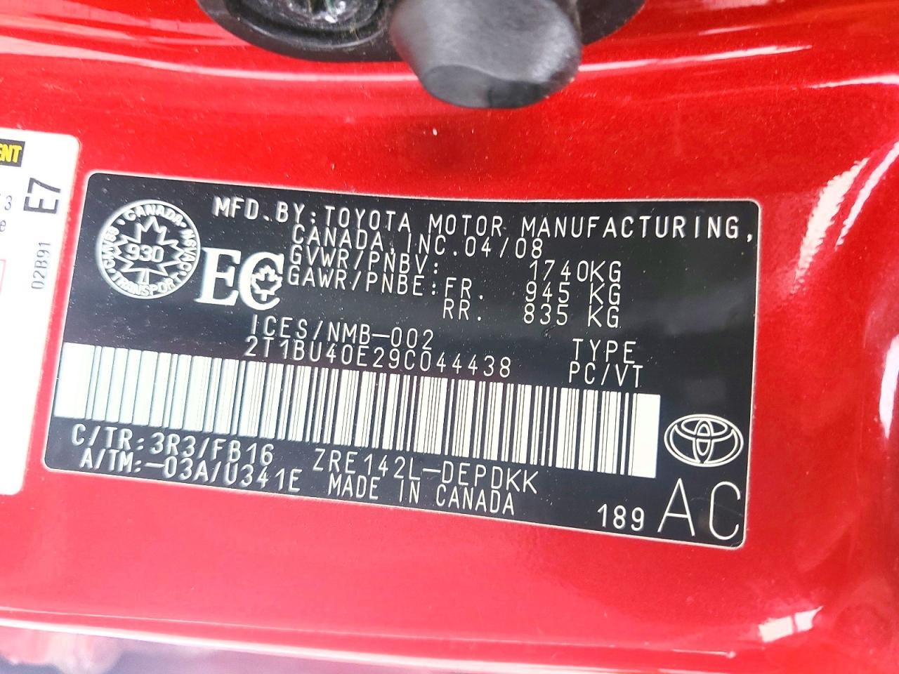 2009 TOYOTA COROLLA