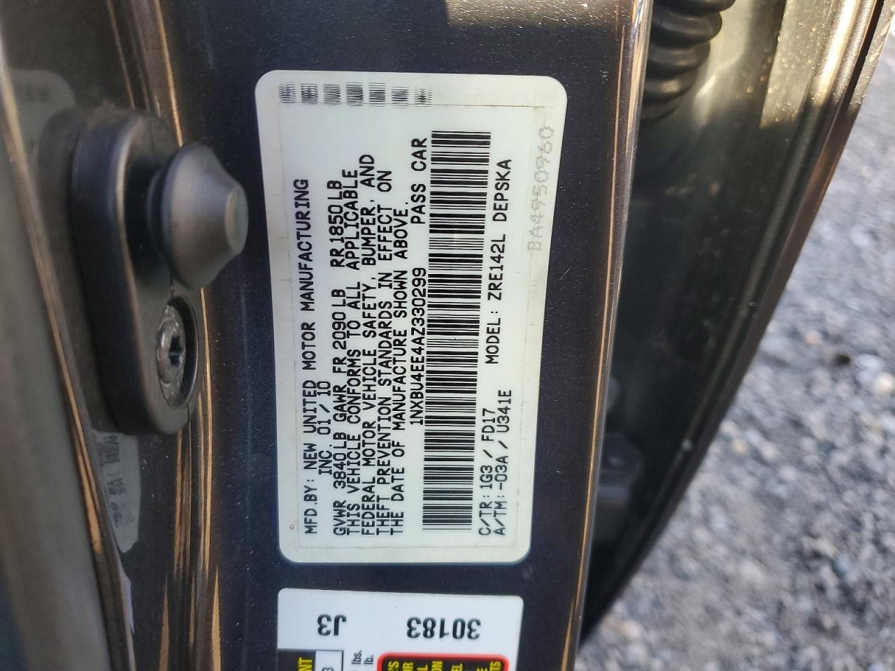 2010 TOYOTA COROLLA