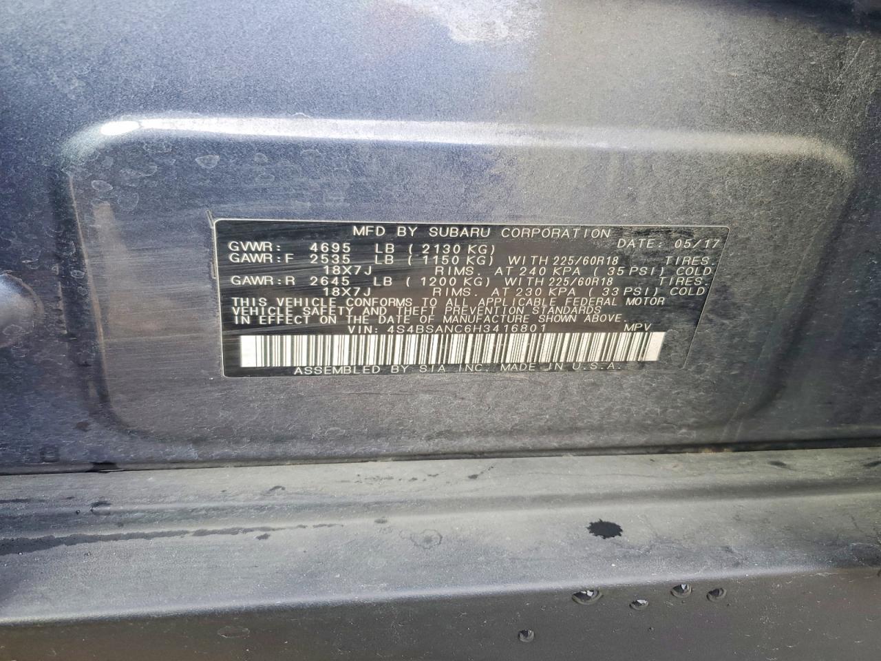 2017 SUBARU Outback