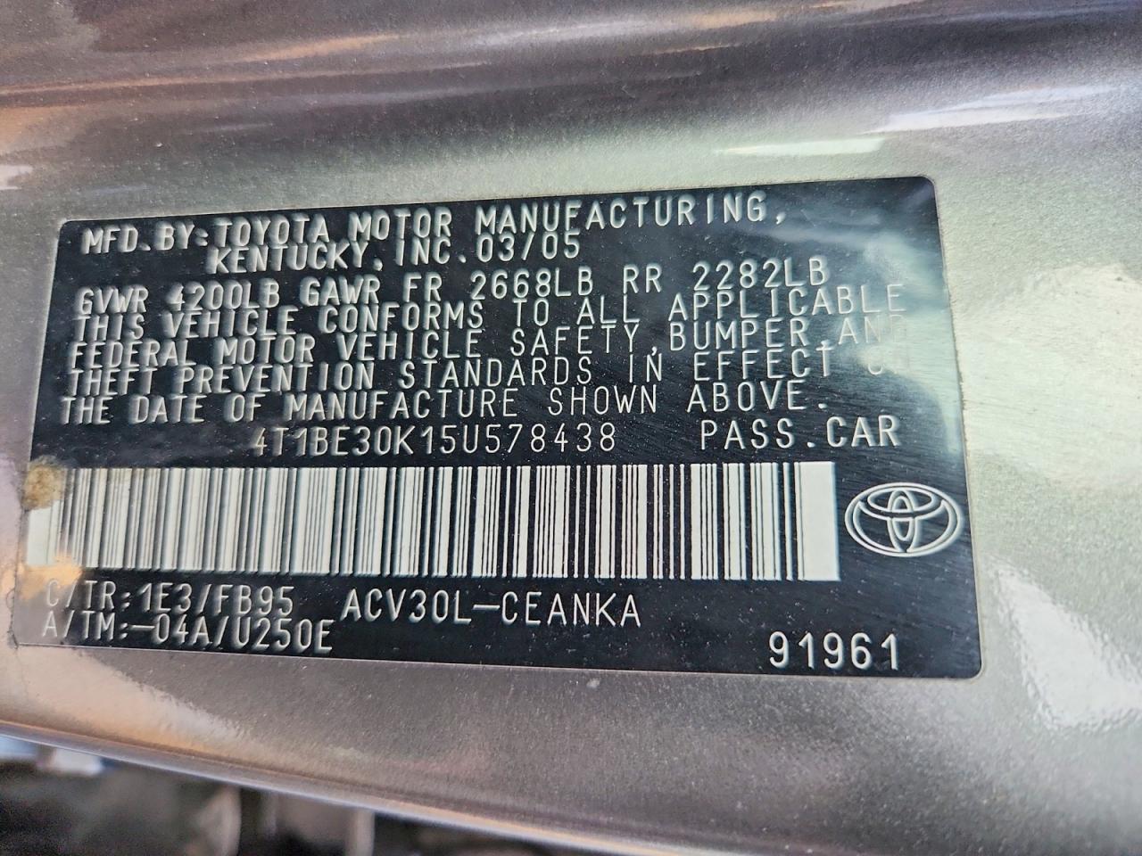 2005 TOYOTA CAMRY