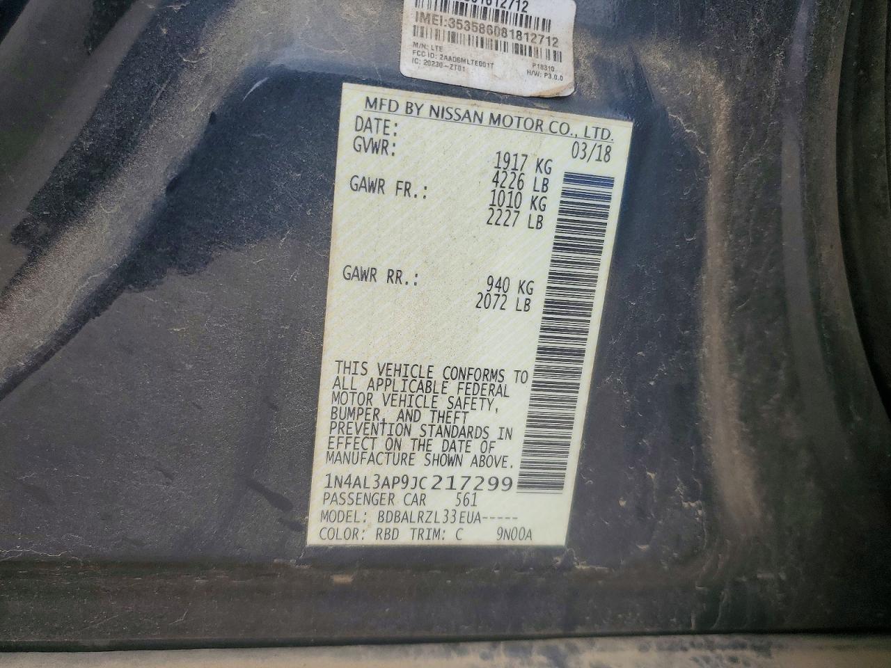 2018 NISSAN ALTIMA