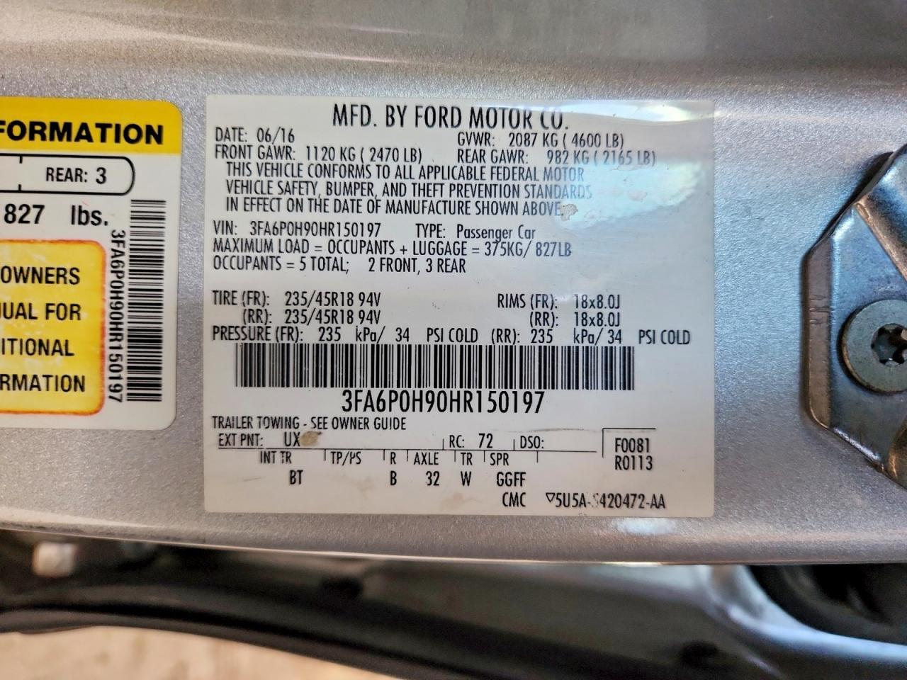 2017 FORD FUSION