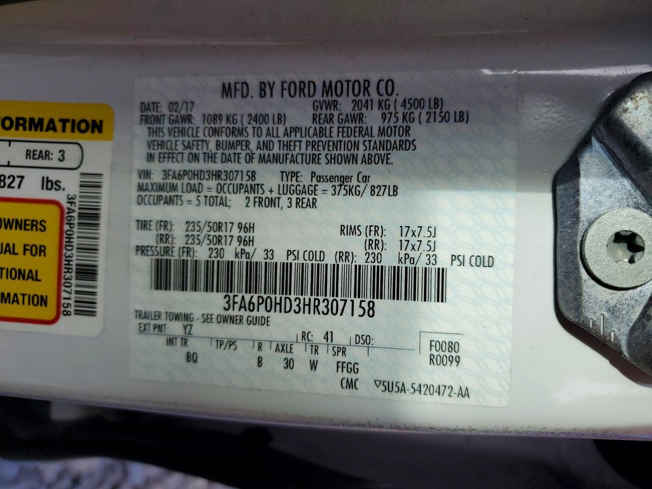 2017 FORD FUSION