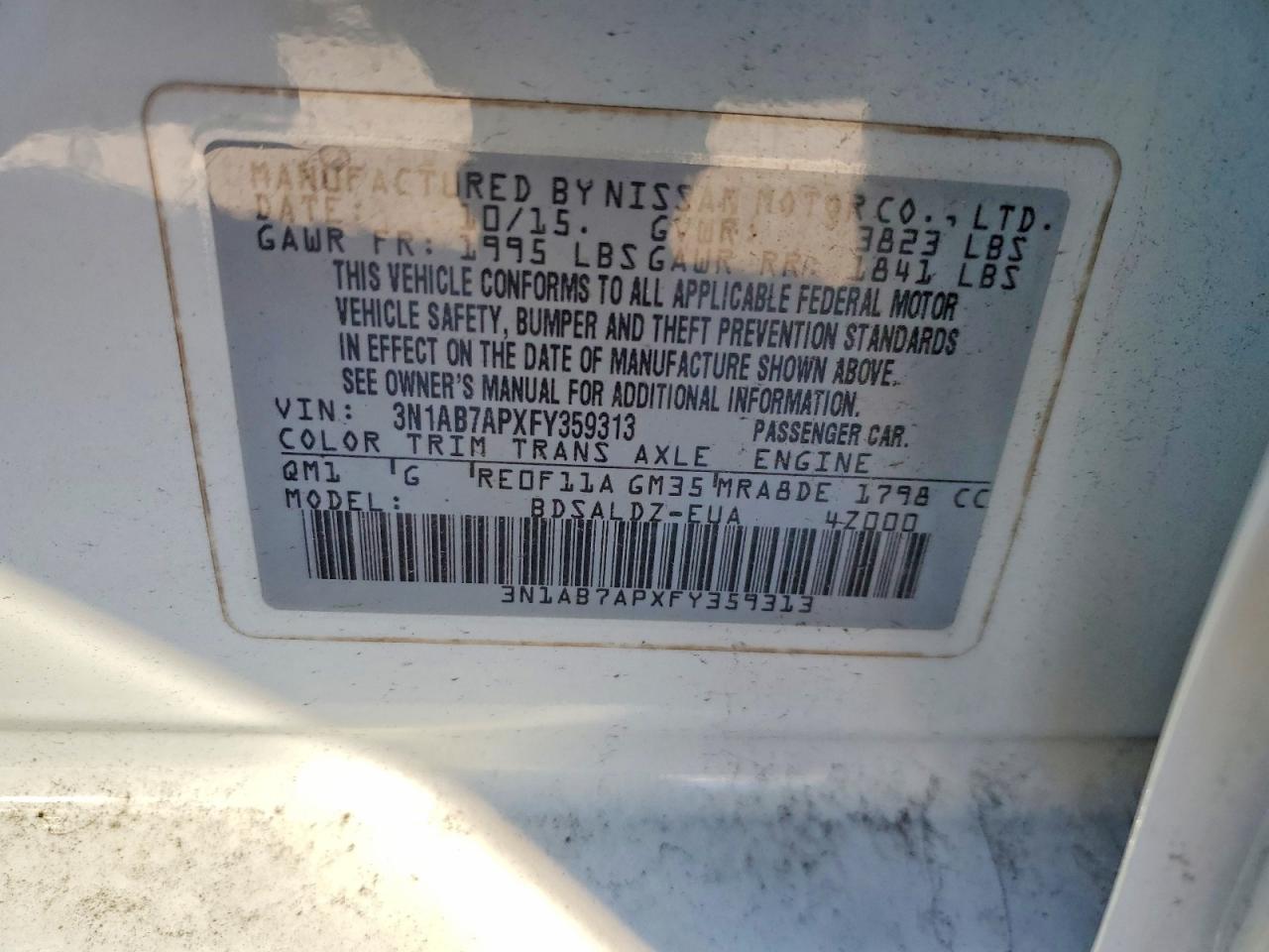 2015 NISSAN SENTRA