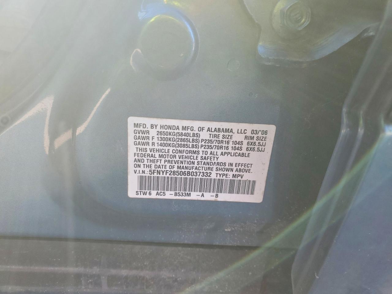 2006 HONDA PILOT