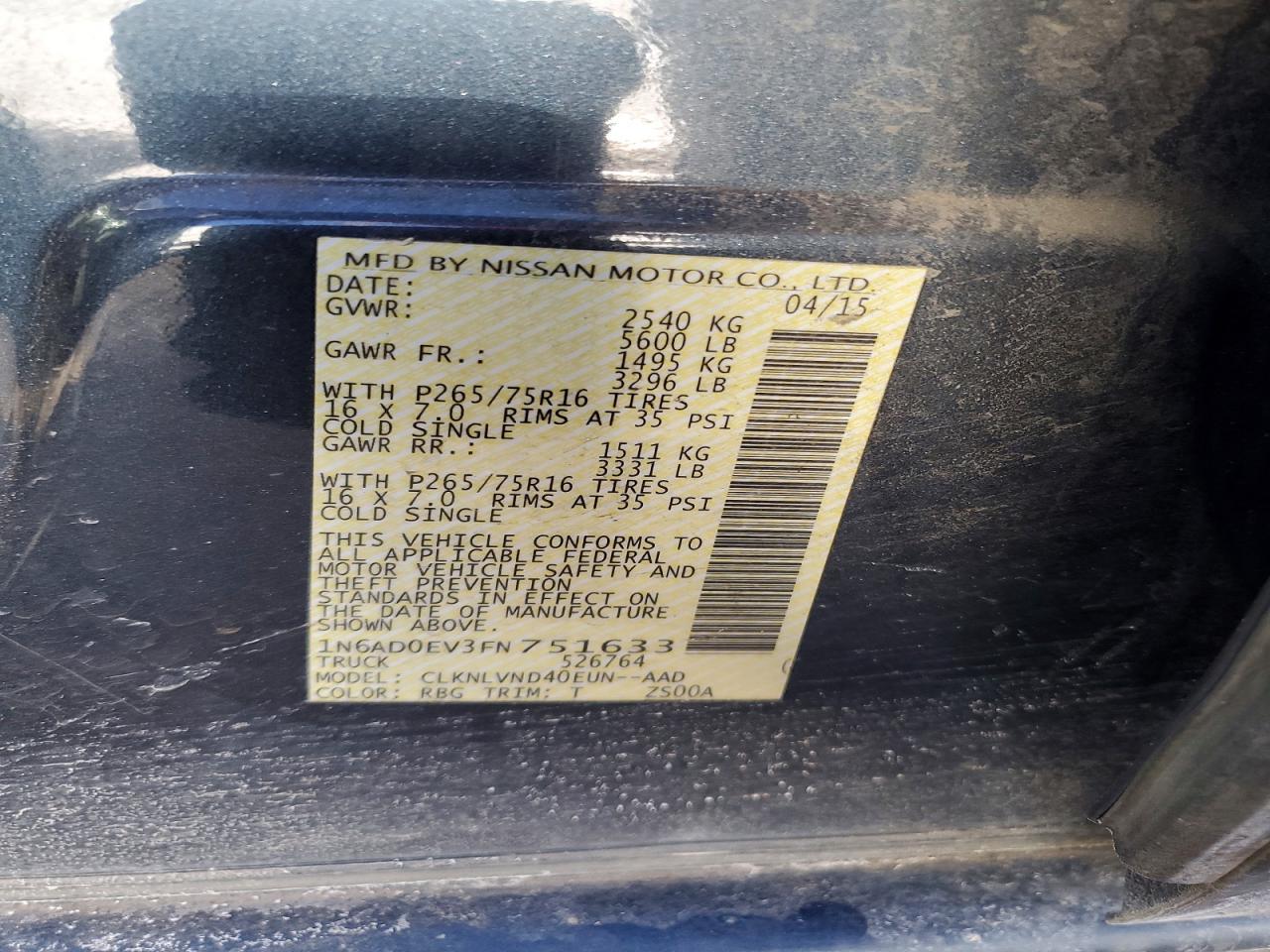 2015 NISSAN Frontier
