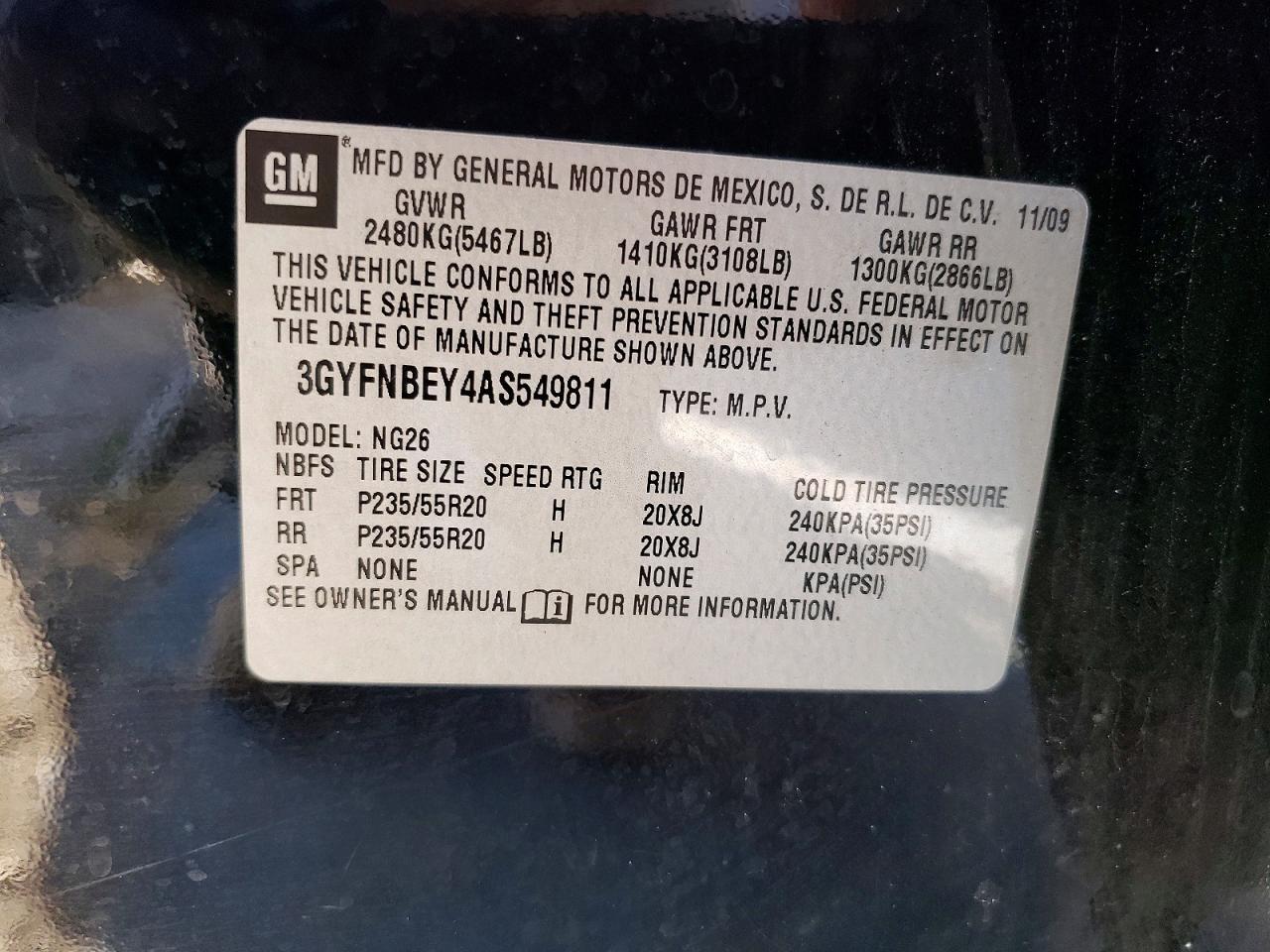 2010 CADILLAC SRX