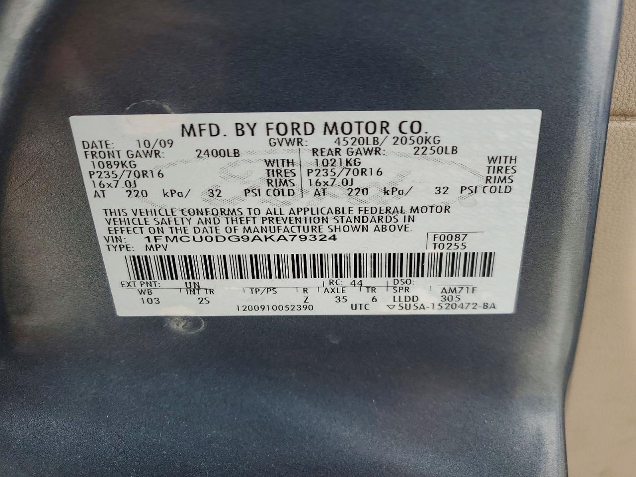 2010 FORD ESCAPE
