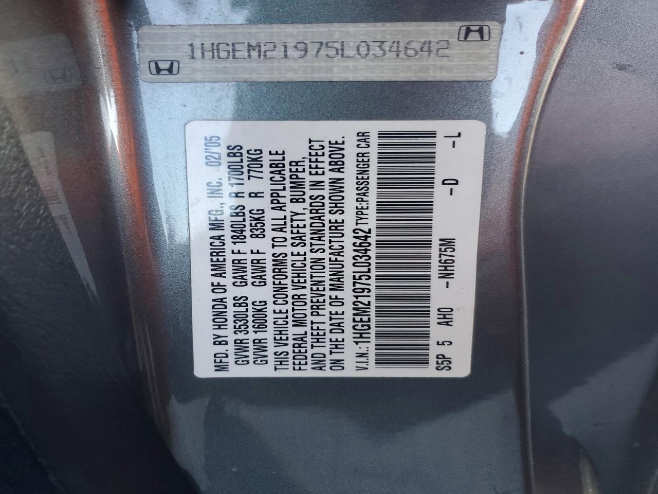 2005 HONDA CIVIC