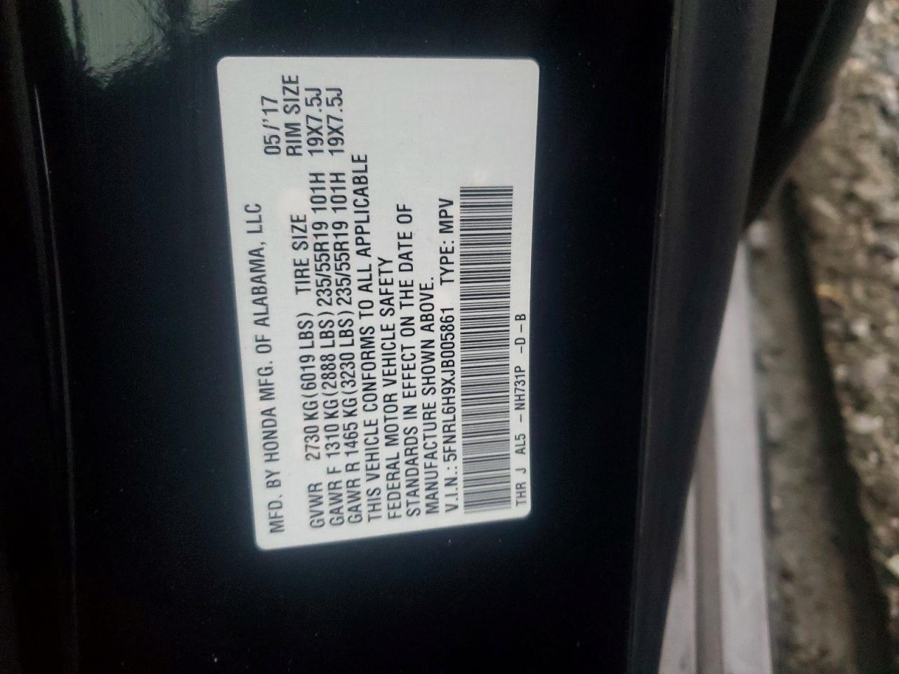 2018 HONDA ODYSSEY