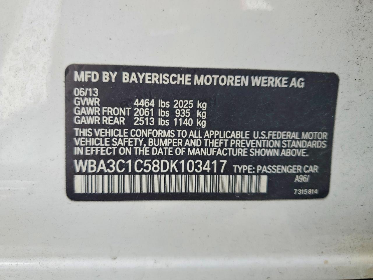 2013 BMW 3 SERIES