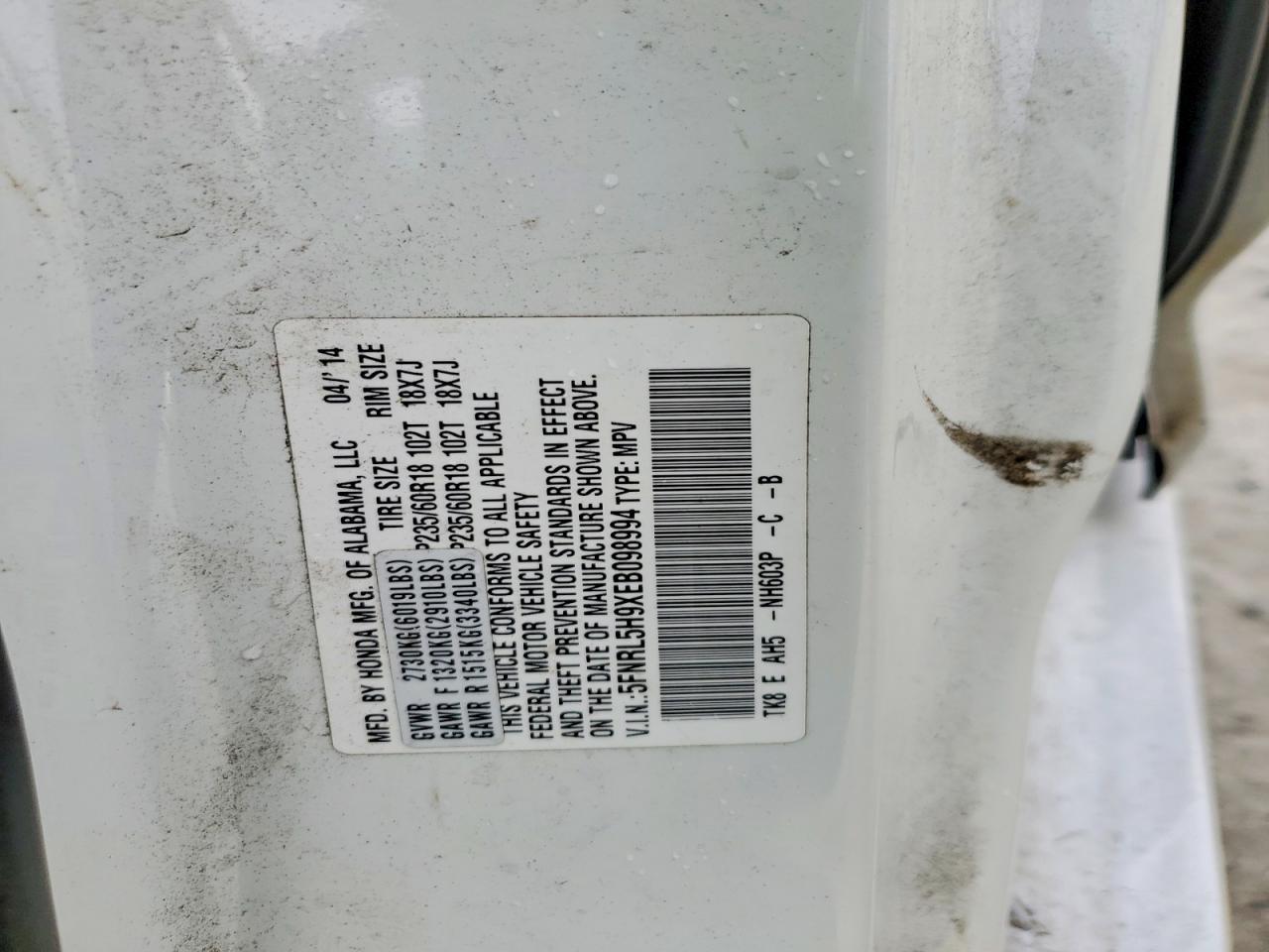 2014 HONDA ODYSSEY