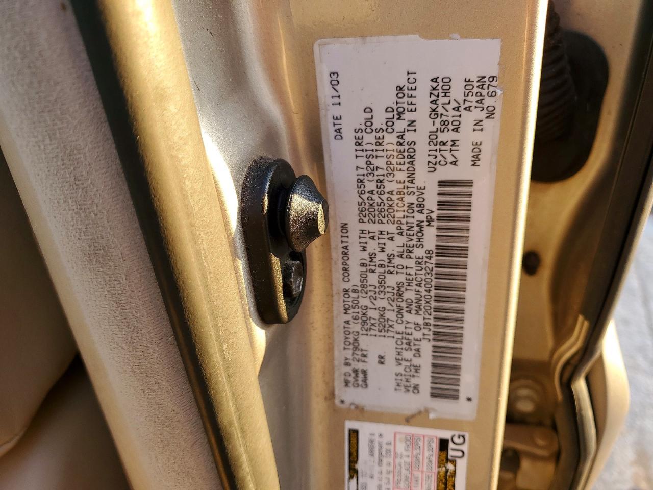 2004 LEXUS Gx 470