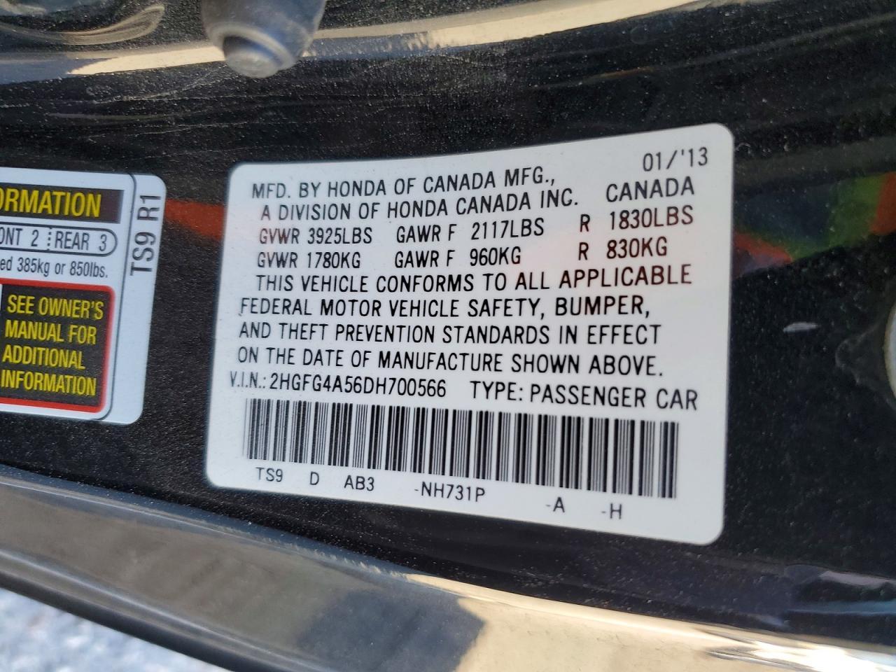 2013 HONDA CIVIC