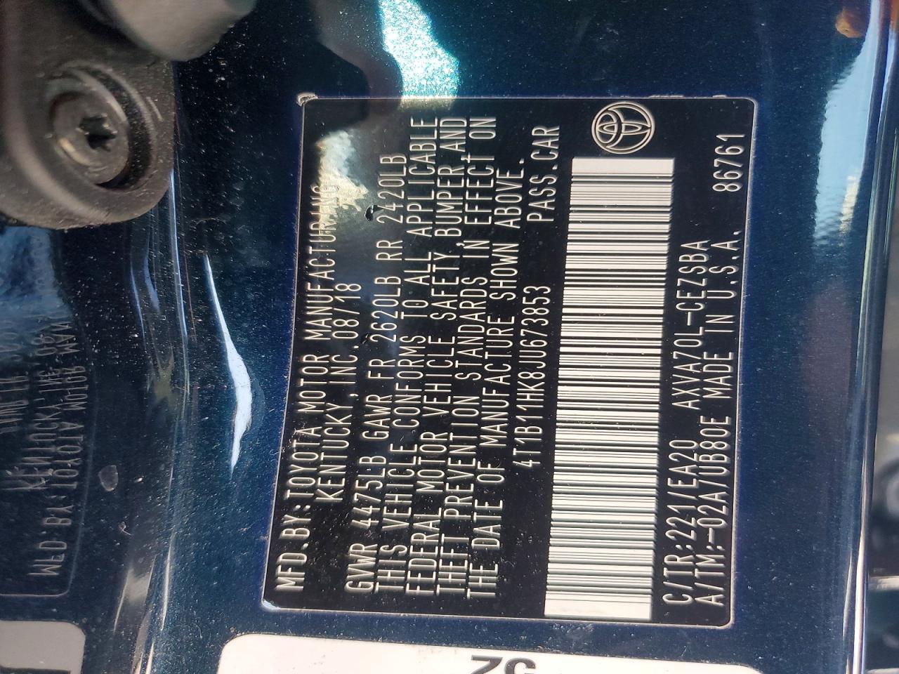 2018 TOYOTA CAMRY