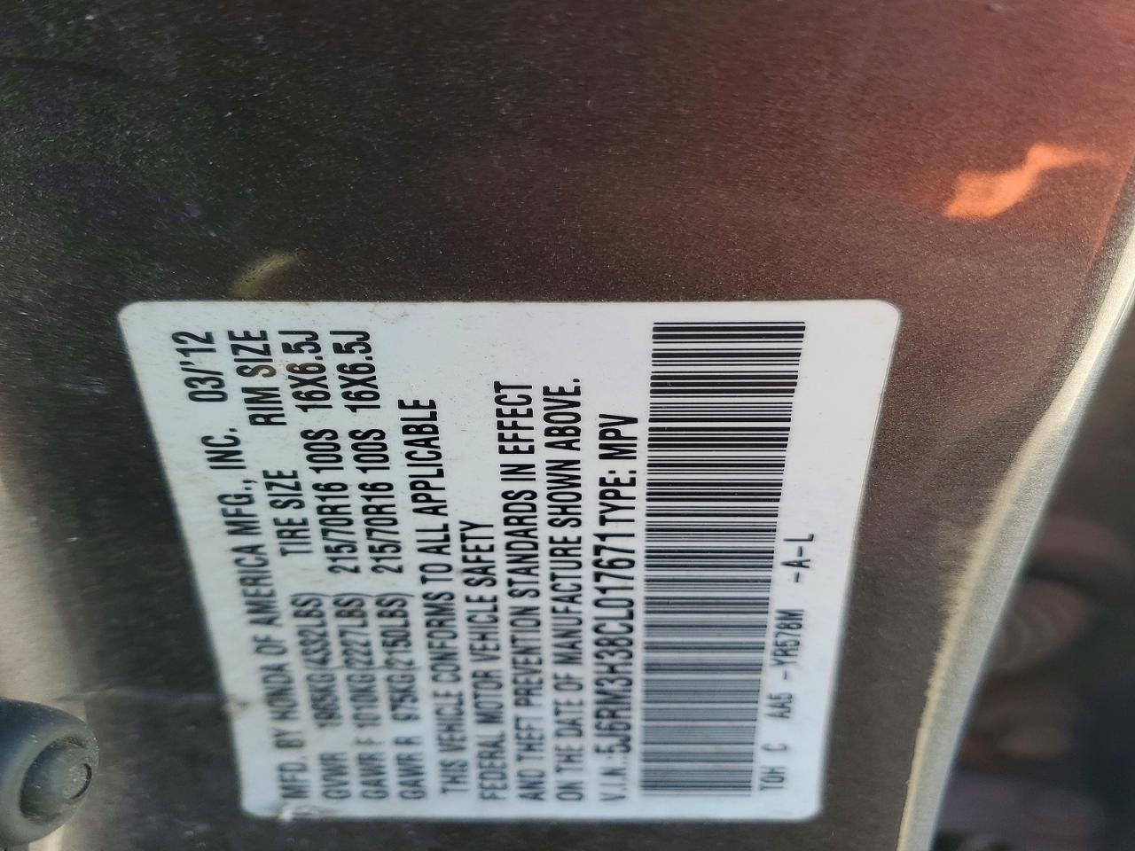 2012 HONDA CR-V