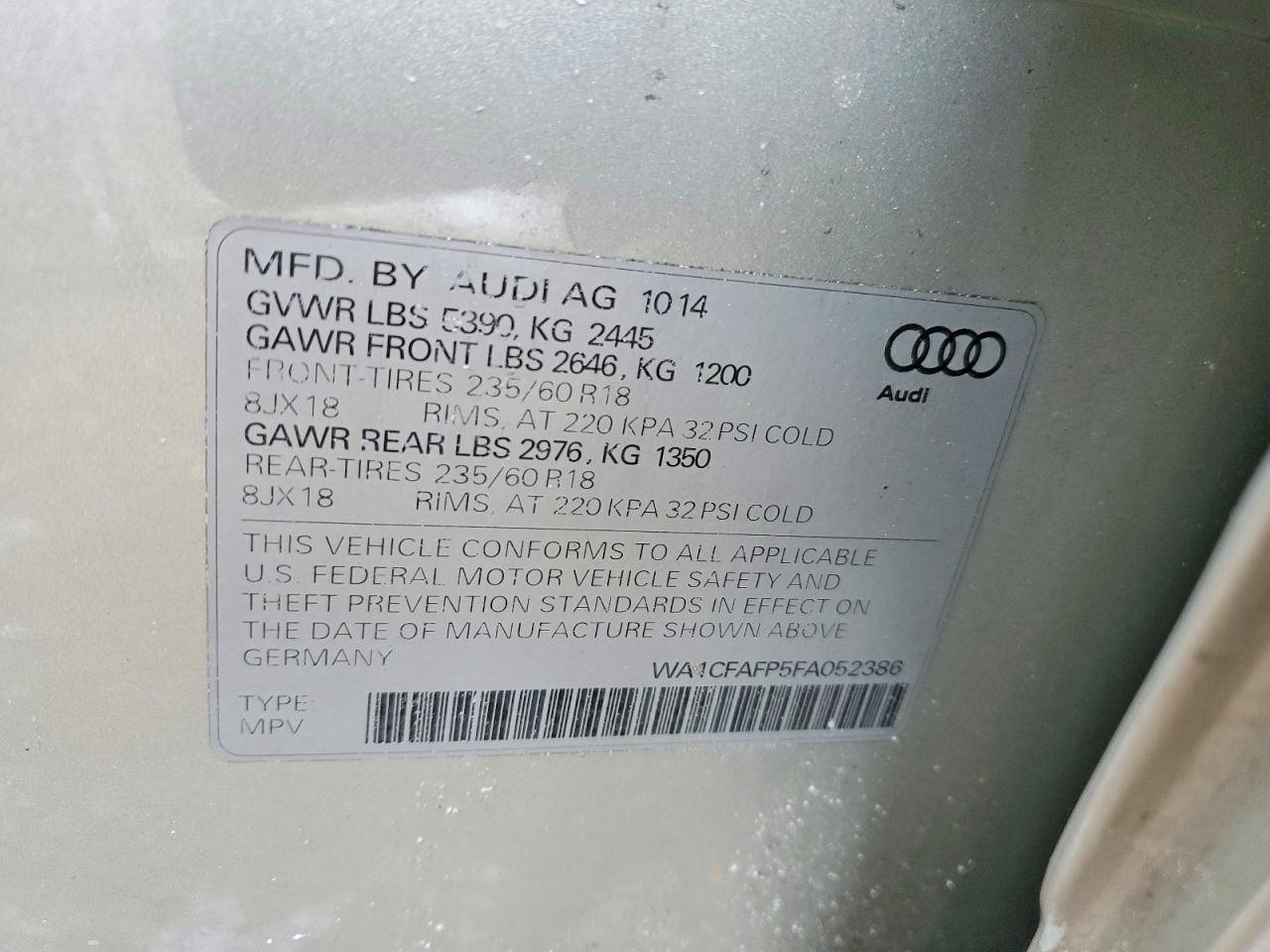 2015 AUDI Q5
