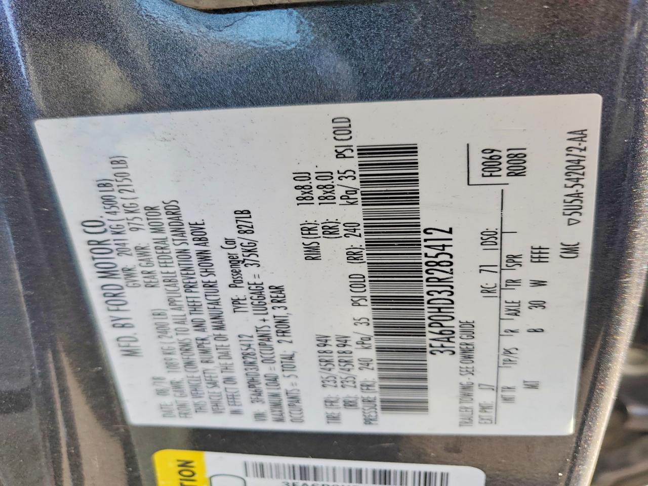 2018 FORD FUSION