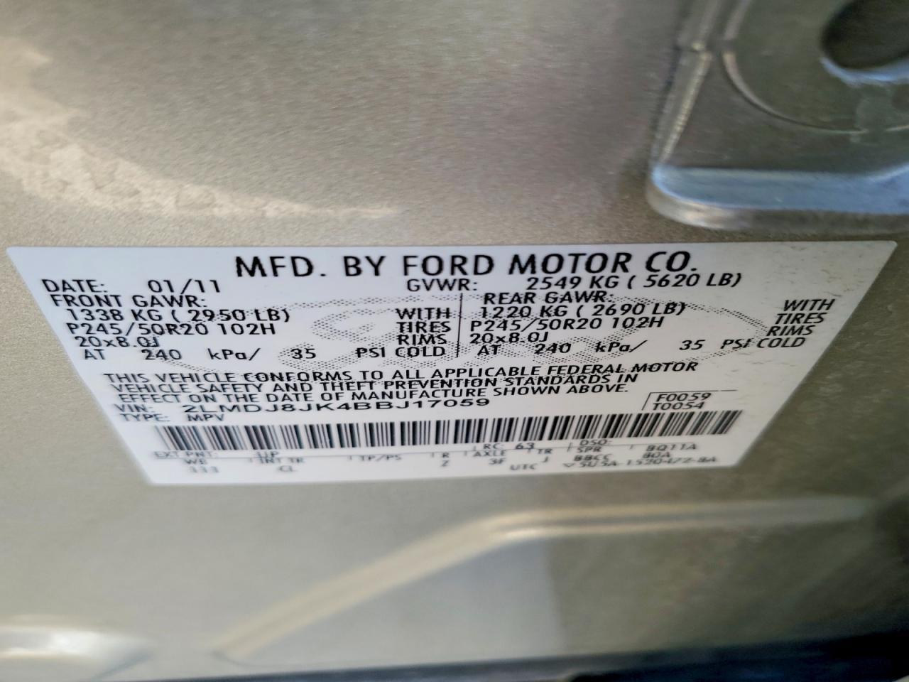 2011 LINCOLN MKX