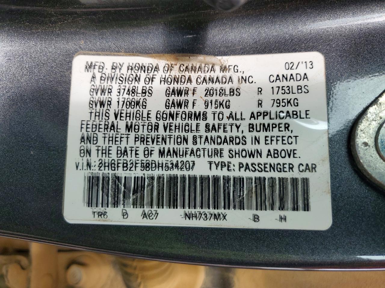 2013 HONDA CIVIC