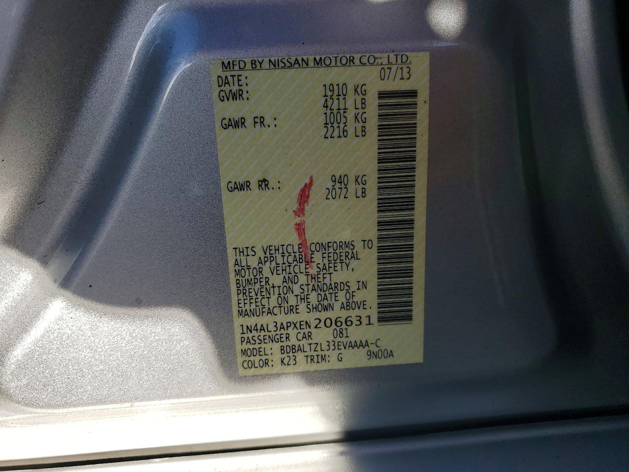 2014 NISSAN ALTIMA