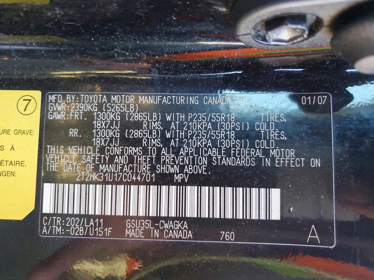 2007 LEXUS RX 350