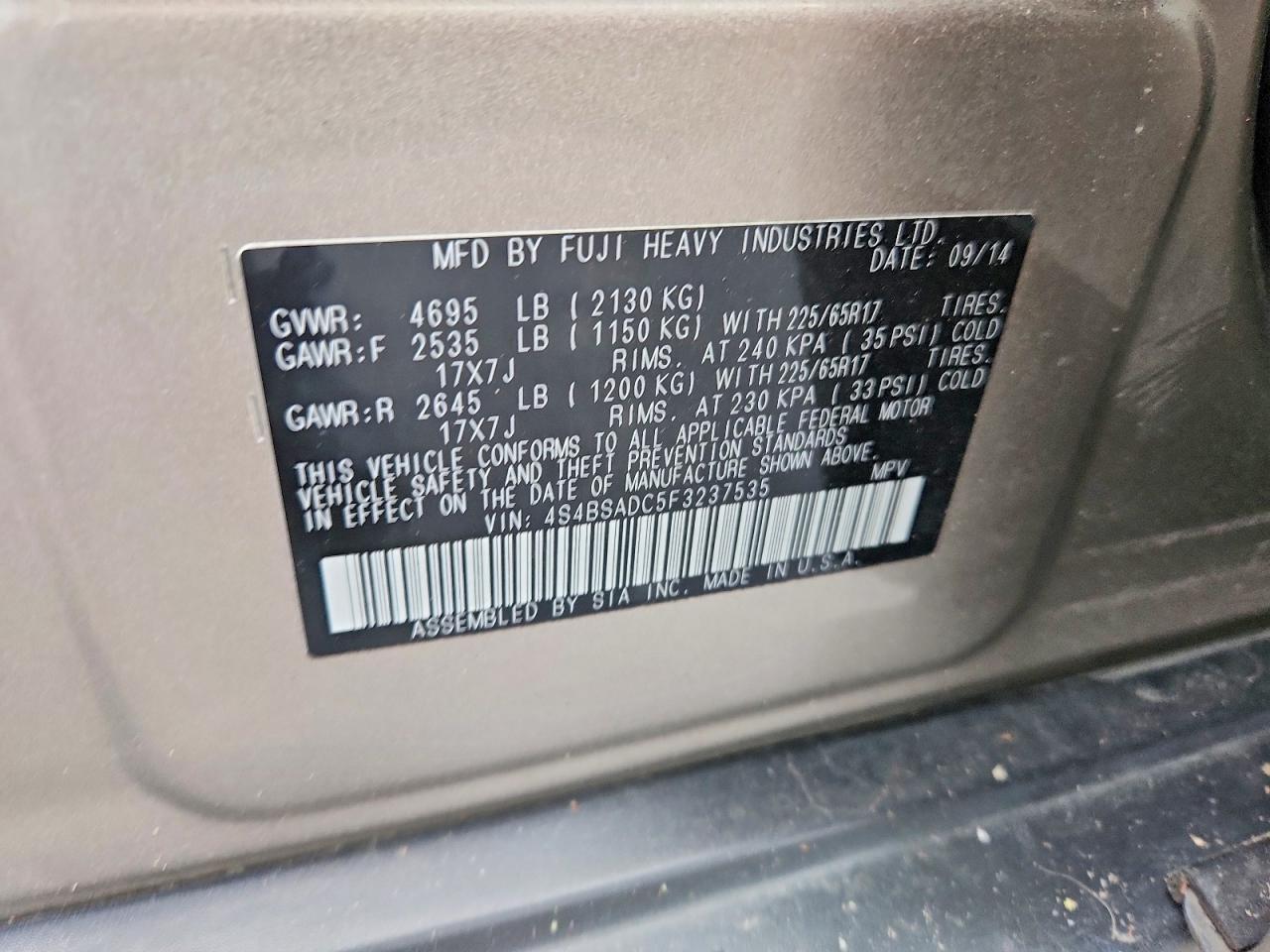 2015 SUBARU Outback