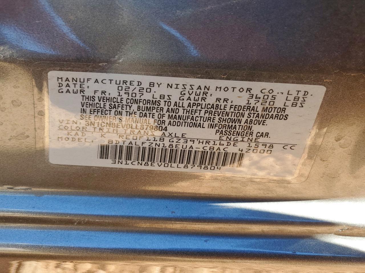 2020 NISSAN VERSA