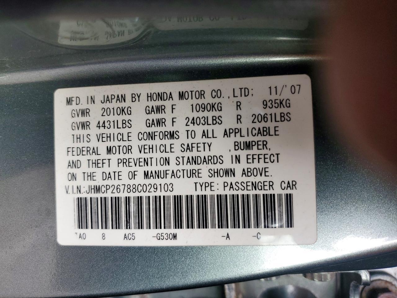 2008 HONDA ACCORD