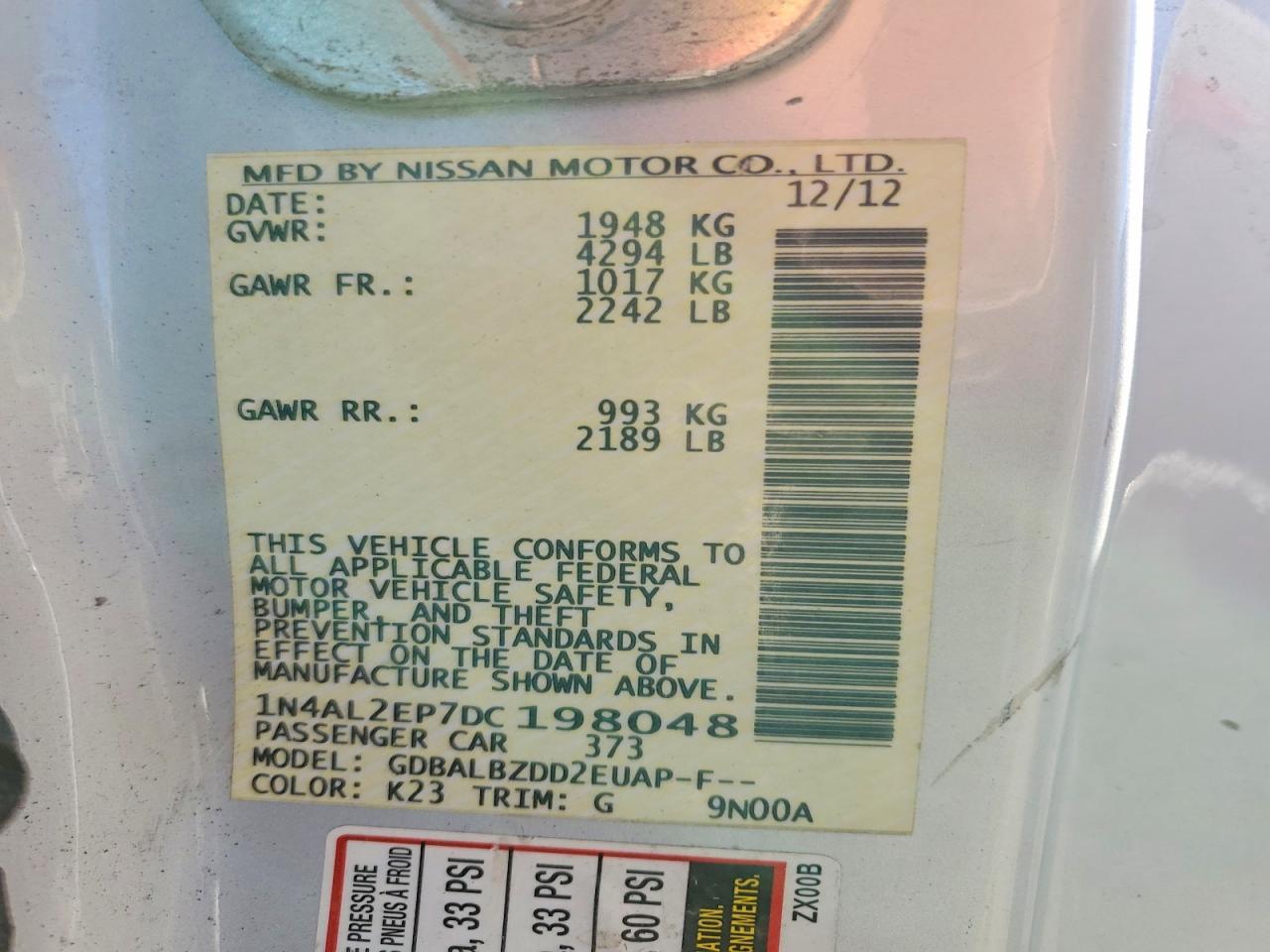 2013 NISSAN ALTIMA