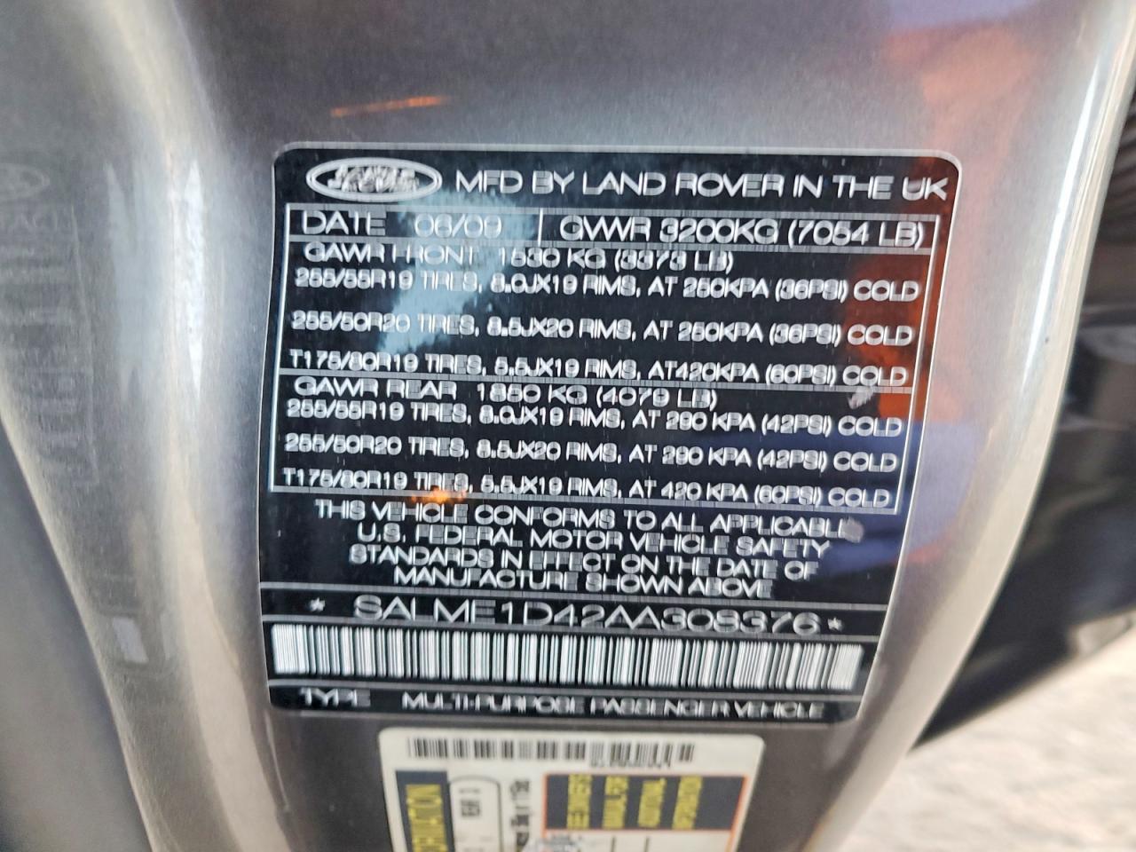2010 LAND ROVER RANGE ROVER