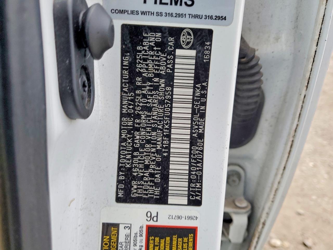2015 TOYOTA CAMRY