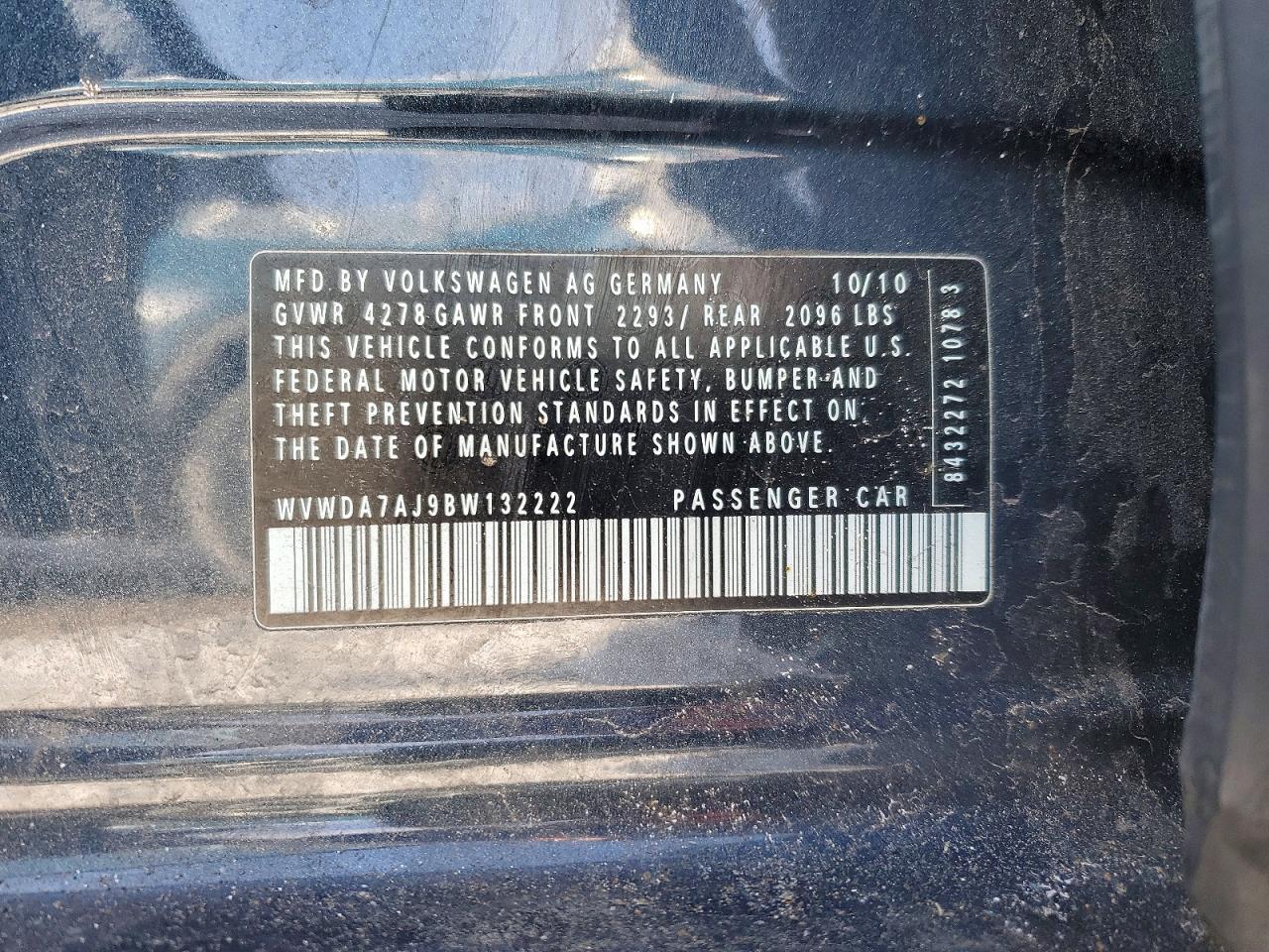 2011 VOLKSWAGEN GOLF