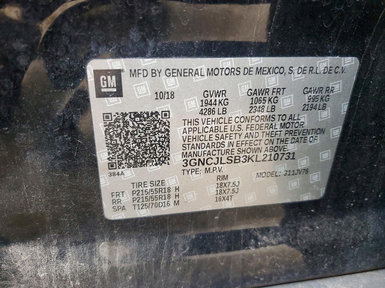 2019 CHEVROLET TRAX