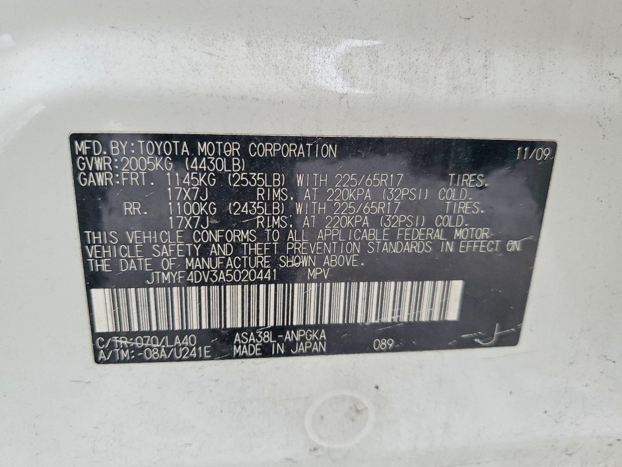 2010 TOYOTA RAV4