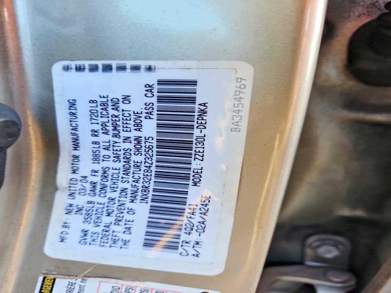 2004 TOYOTA COROLLA