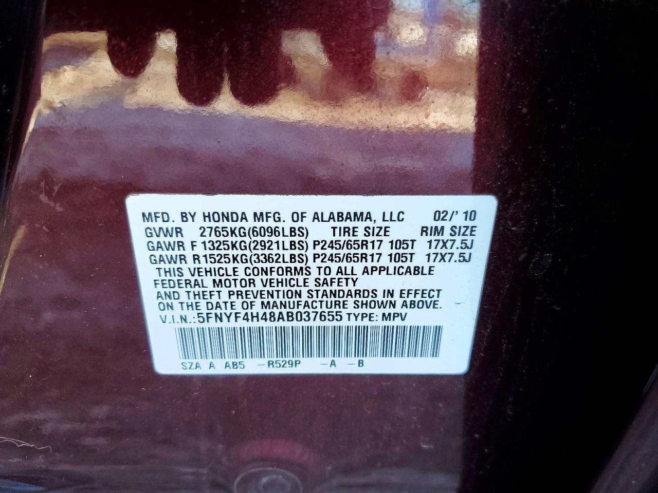 2010 HONDA PILOT