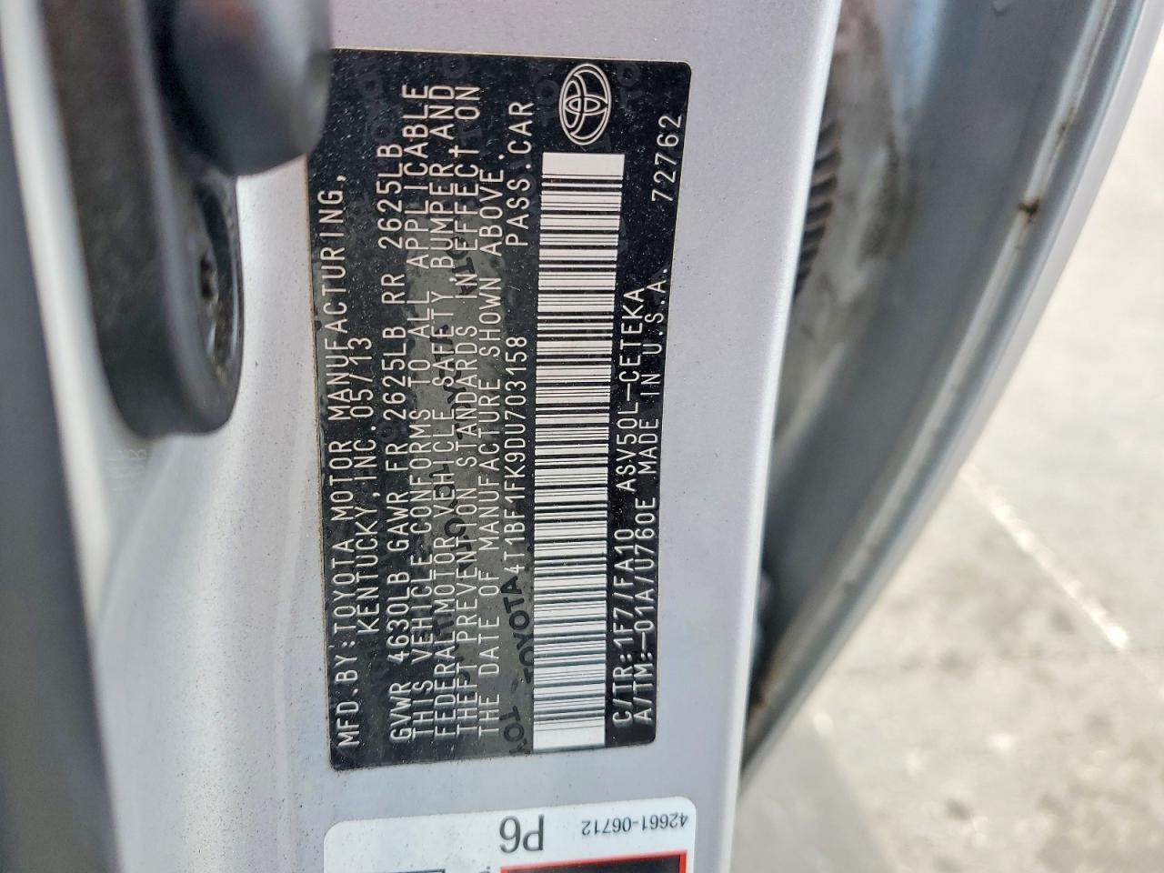 2013 TOYOTA CAMRY