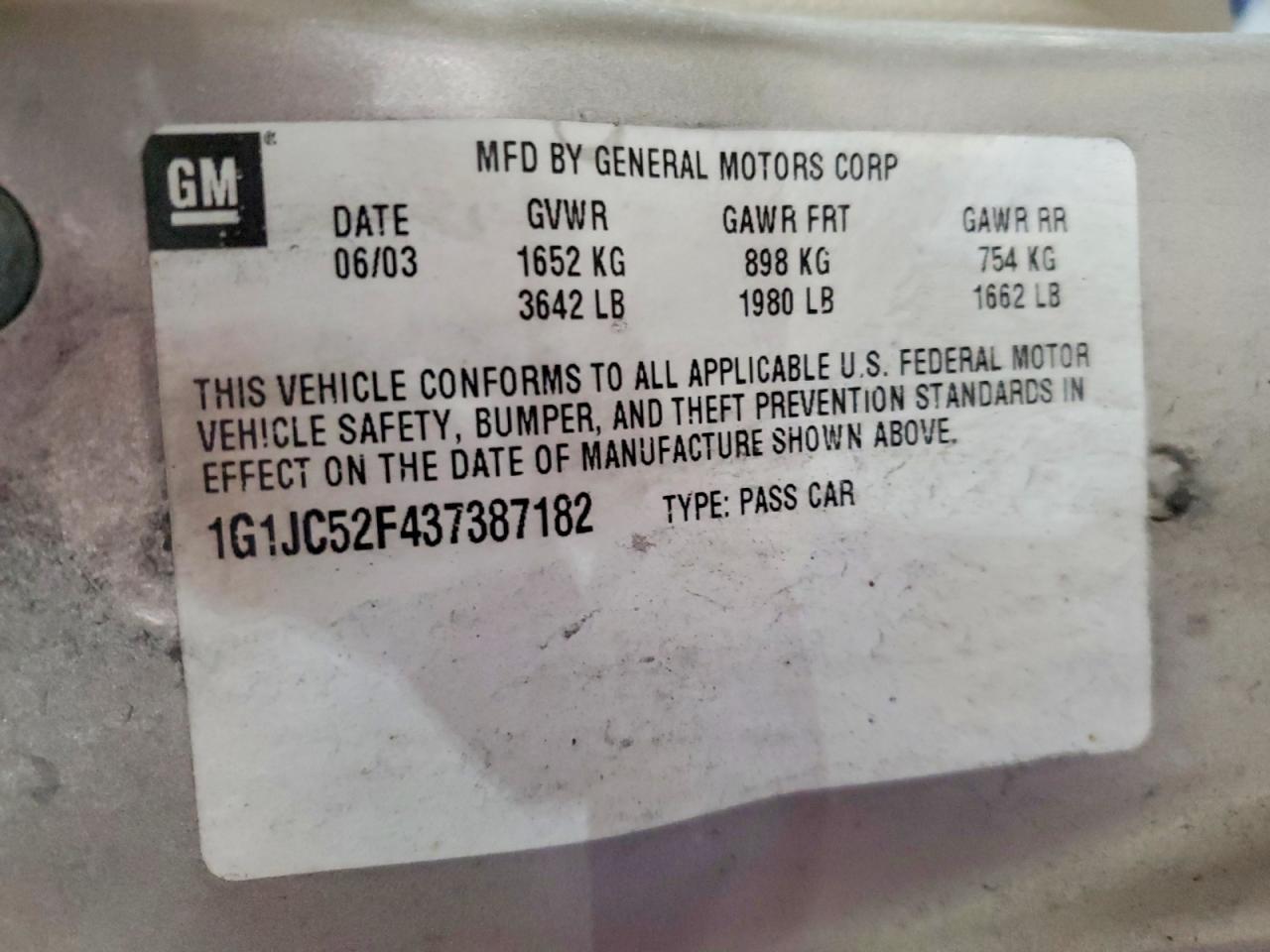 2003 CHEVROLET Cavalier