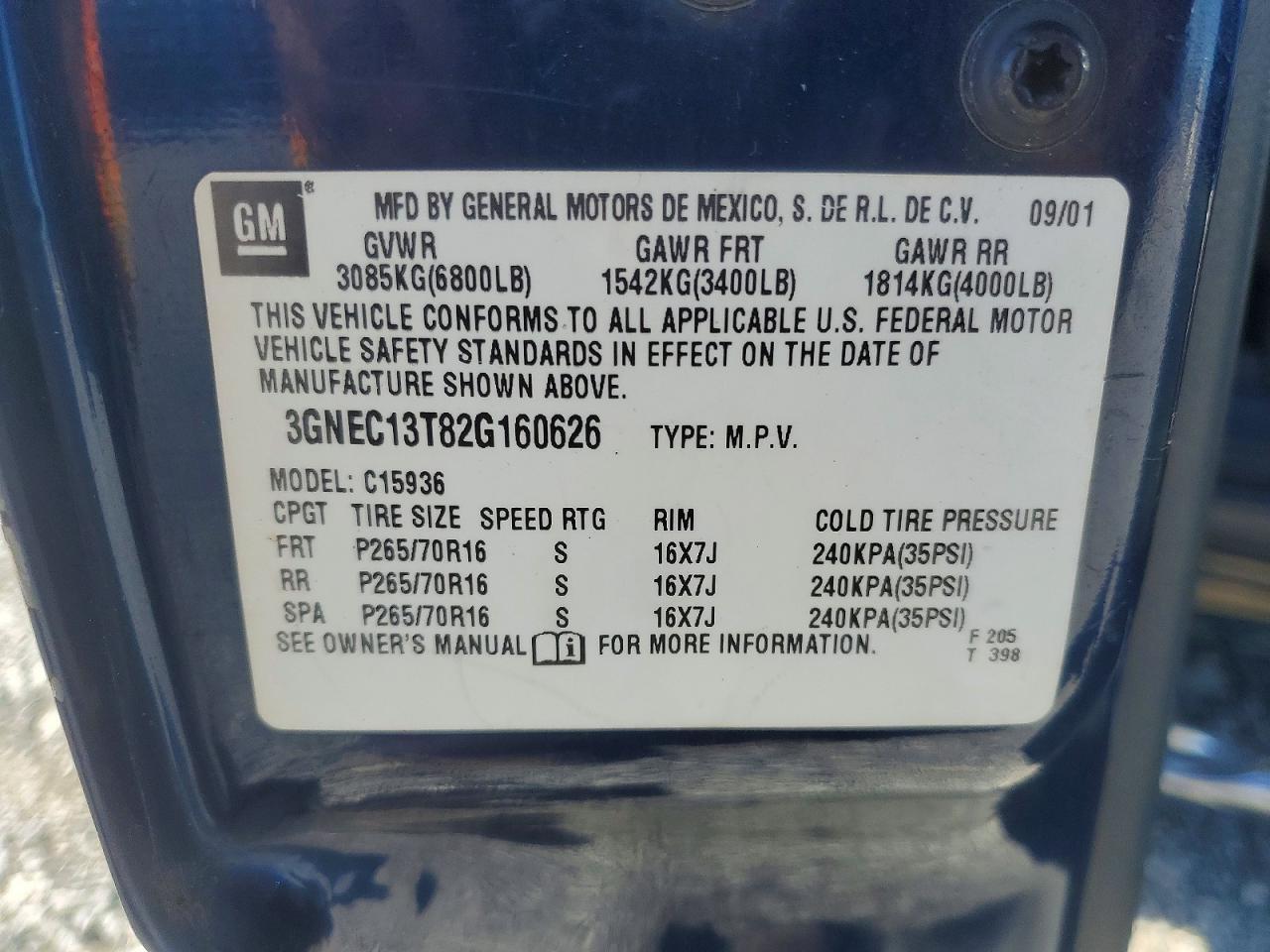 2002 CHEVROLET Avalanche