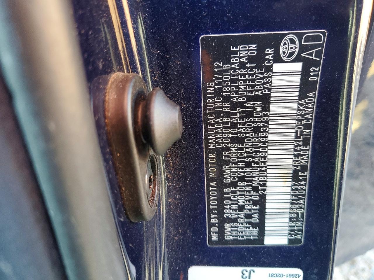 2013 TOYOTA COROLLA