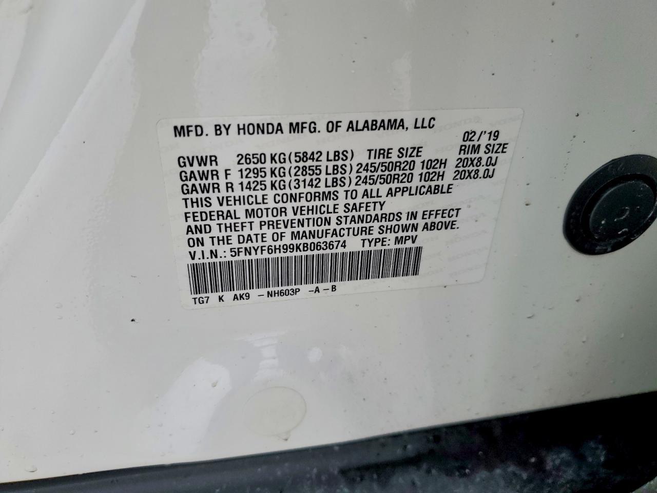 2019 HONDA PILOT