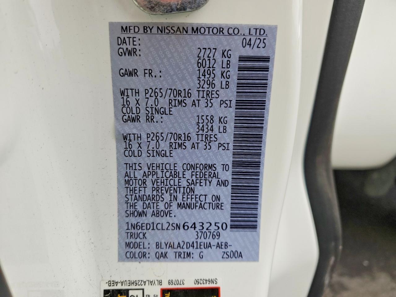 2025 NISSAN Frontier
