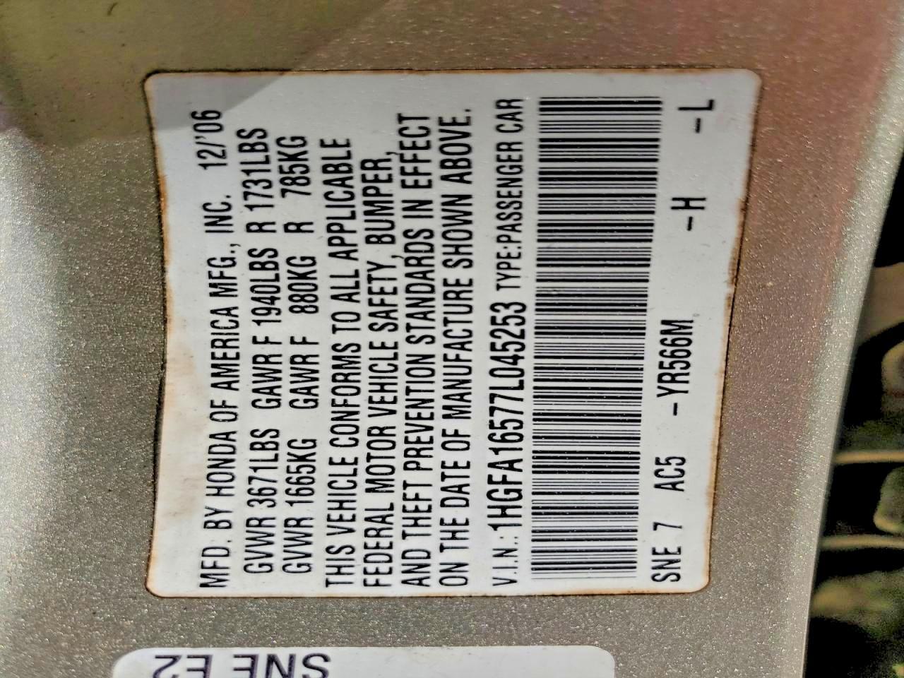 2007 HONDA CIVIC