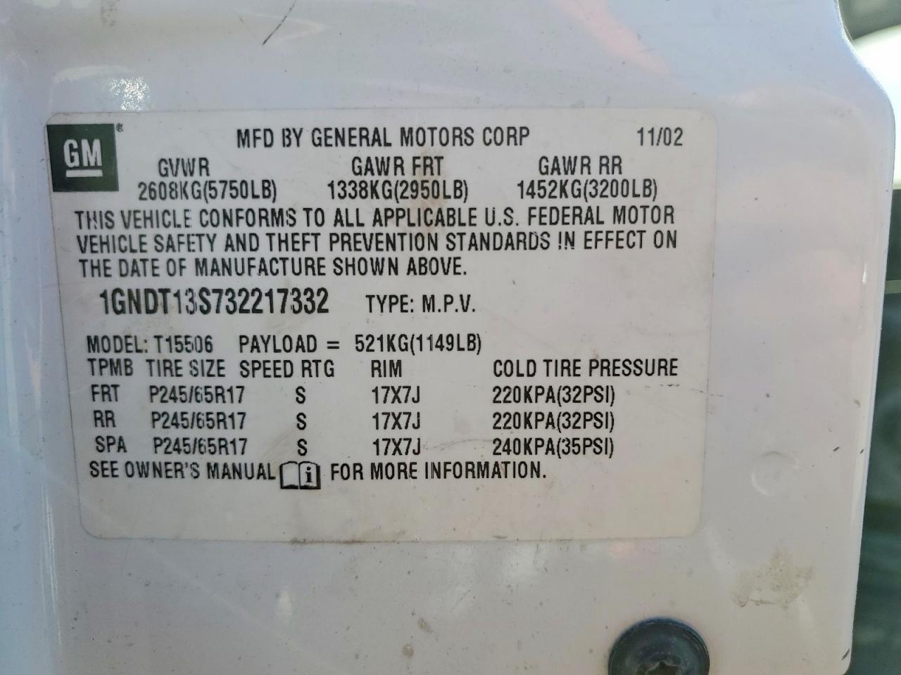 2003 CHEVROLET Trailblazer