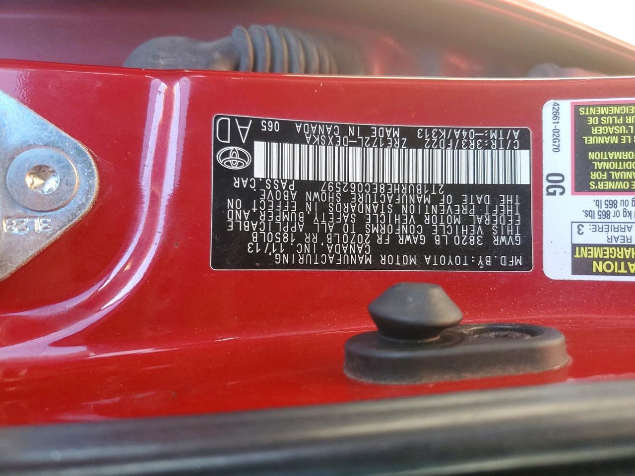 2014 TOYOTA COROLLA