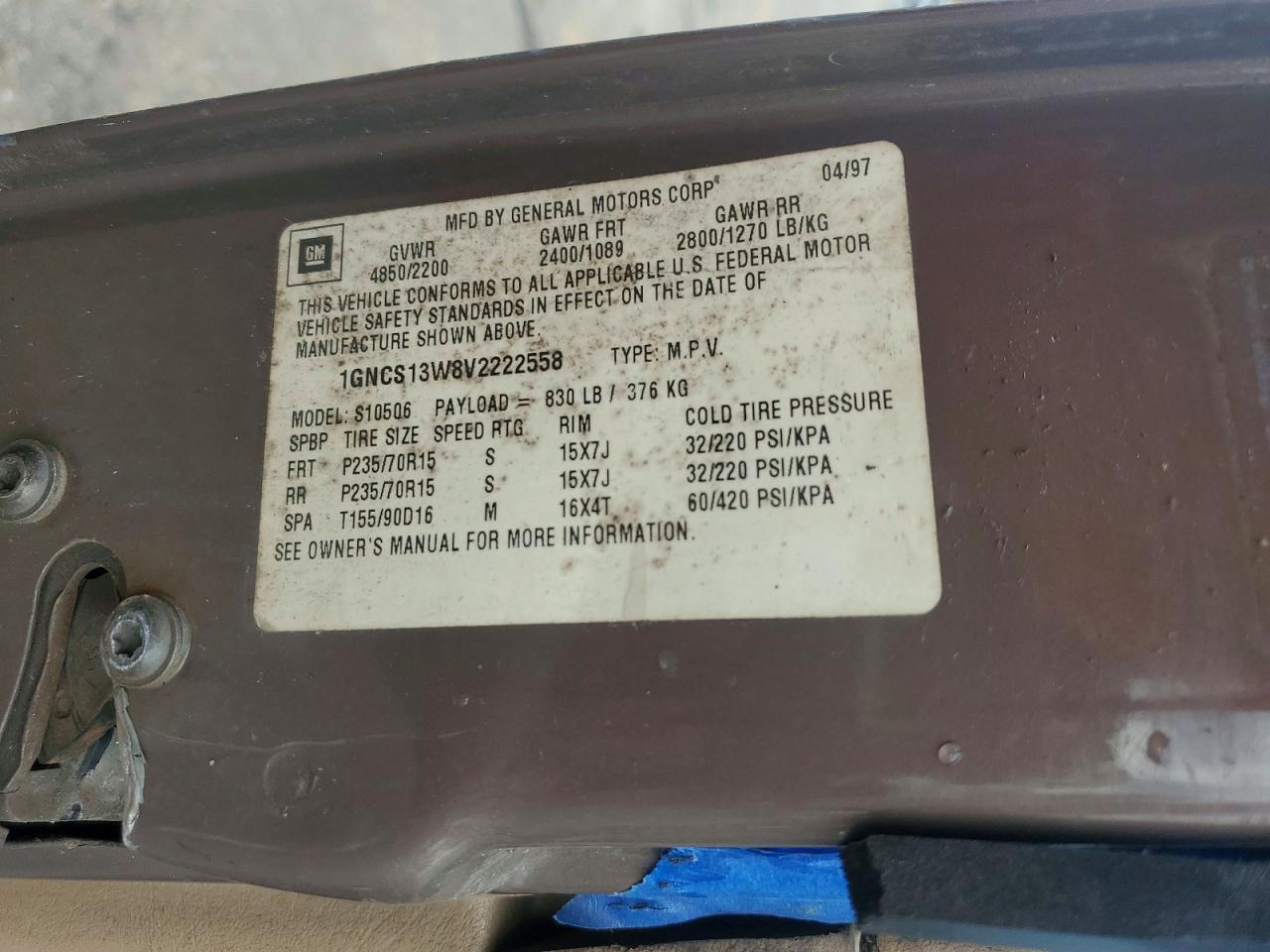 1997 CHEVROLET BLAZER