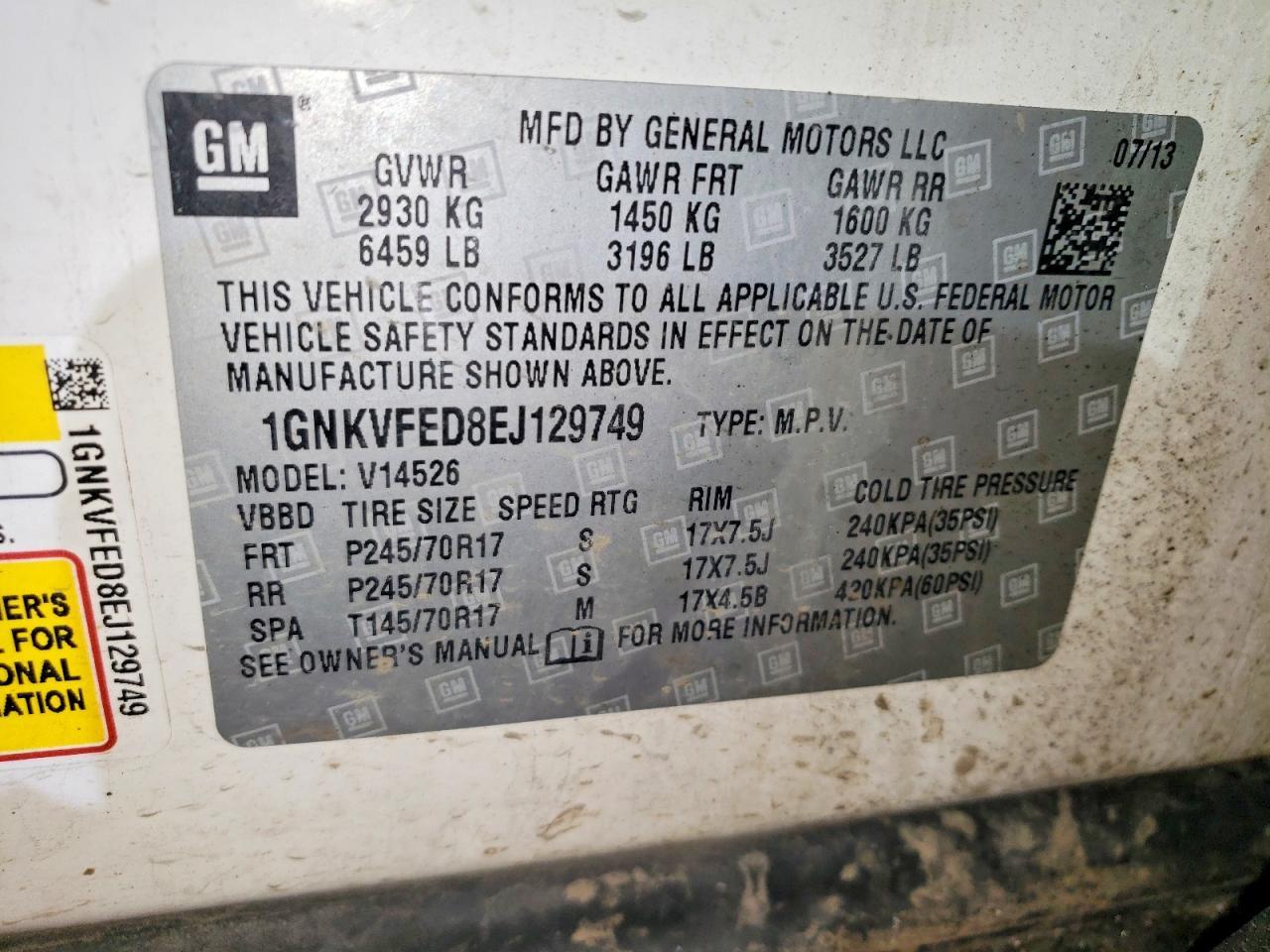 2014 CHEVROLET TRAVERSE
