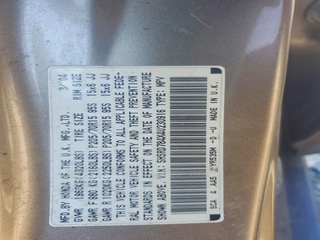 2004 HONDA CR-V
